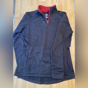 Majestic size Medium black 3/4 zip pullover with pockets.